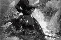 Achab lors de la chasse finale de Moby Dick - Melville